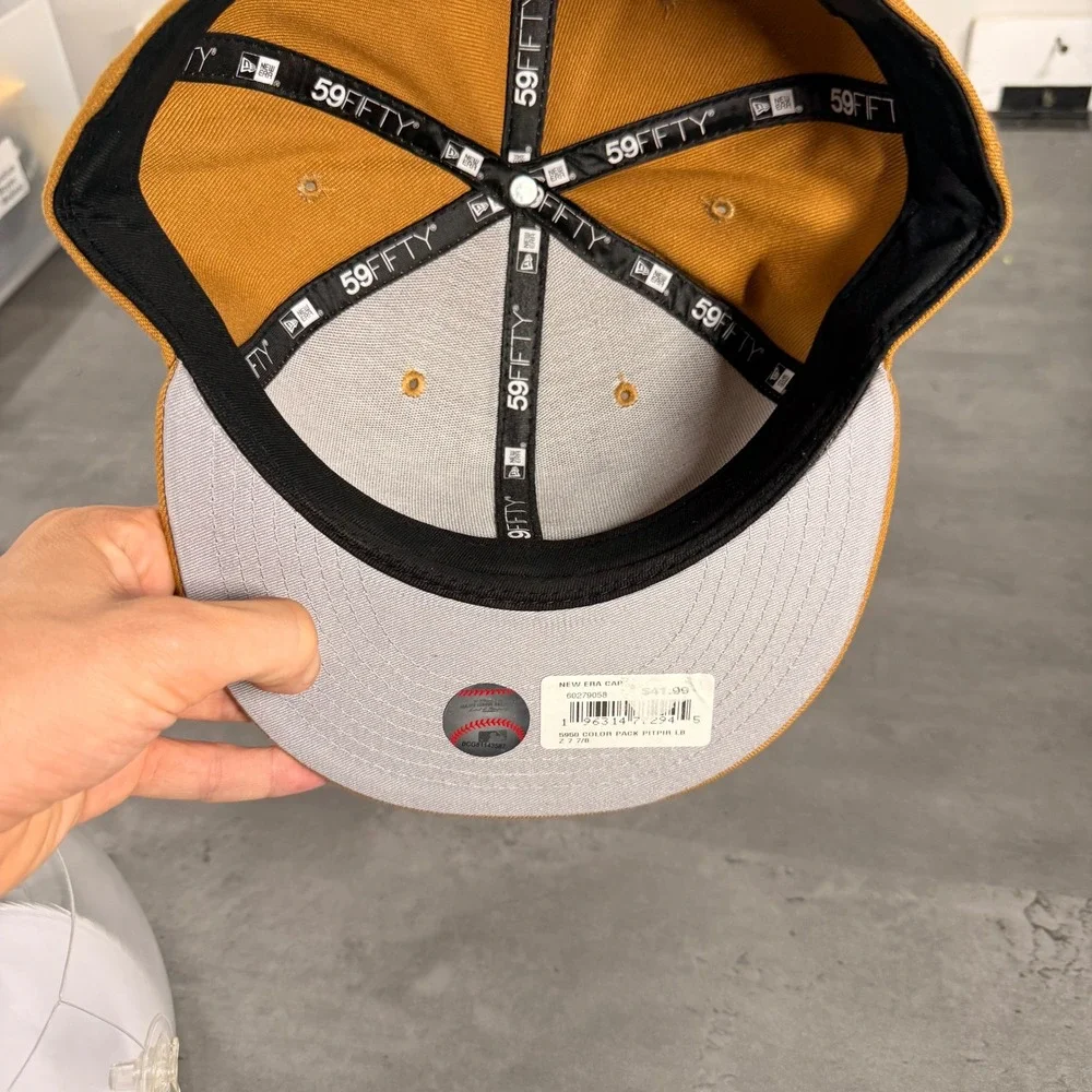 New Era Pittsburgh Pirates Hat‎ 7 7/8 Bronze Wheat Fitted Jolly Roger Logo Cap